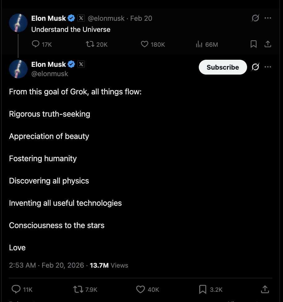 Elon Musk on Grok's goal